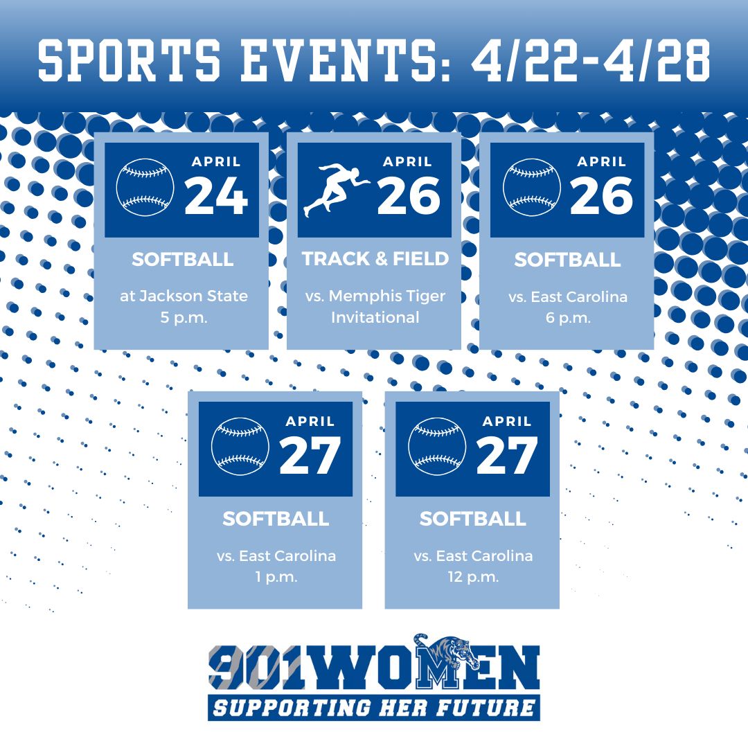 Get ready for an exciting week of women's sports action as we celebrate #ActiveSchoolWeek! Come out and support our track & field and softball teams. Let's cheer loud for our amazing athletes! @MemphisSoftball @MemphisTFXC #901Women #UofM #GoTigersGo #UniversityofMemphis