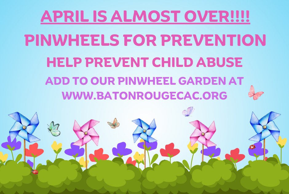 🌀 Time's ticking! April is almost over, but our commitment to child abuse prevention doesn't end with the month. Let's keep the momentum going! Support #PinwheelsForPrevention by grabbing your pinwheel today. Every purchase supports vital programs to keep kids safe and happy. 🌟