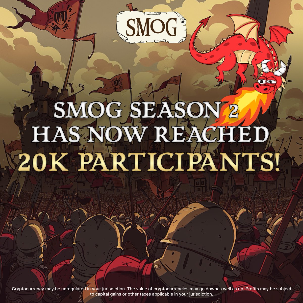 Kicking off the week with phenomenal energy, #Dragons! 🔥

We've surpassed 20,000 participants in #SMOG Season 2! 🎉

Yet another fantastic achievement! 🌟

Let's maintain this momentum—hop on #Zealy today and conquer those daily quests! 🚀

bit.ly/SmogAirdrop 🐉