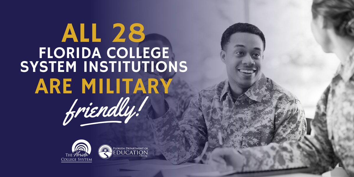 #DYK: All @FLCollegeSystem institutions are military friendly? In 2022-23, our institutions welcomed & enrolled nearly 60,000 veterans, active-duty military personnel, members of the reserves, spouses & dependents. Learn about programs & services: bit.ly/49cQrVR.…