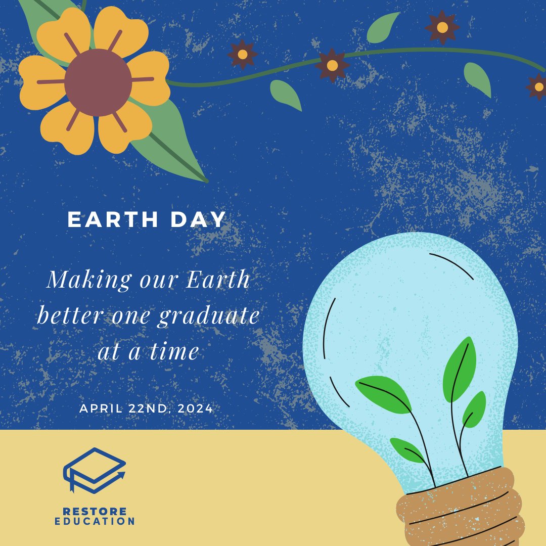 🌍🎓 Celebrating Earth Day by nurturing minds and our planet! 🌱🌟  Together, let's continue to cultivate a brighter future for both people and the planet. Happy Earth Day! 🌎💙 #EarthDay #RestoreEducation #SustainableFuture