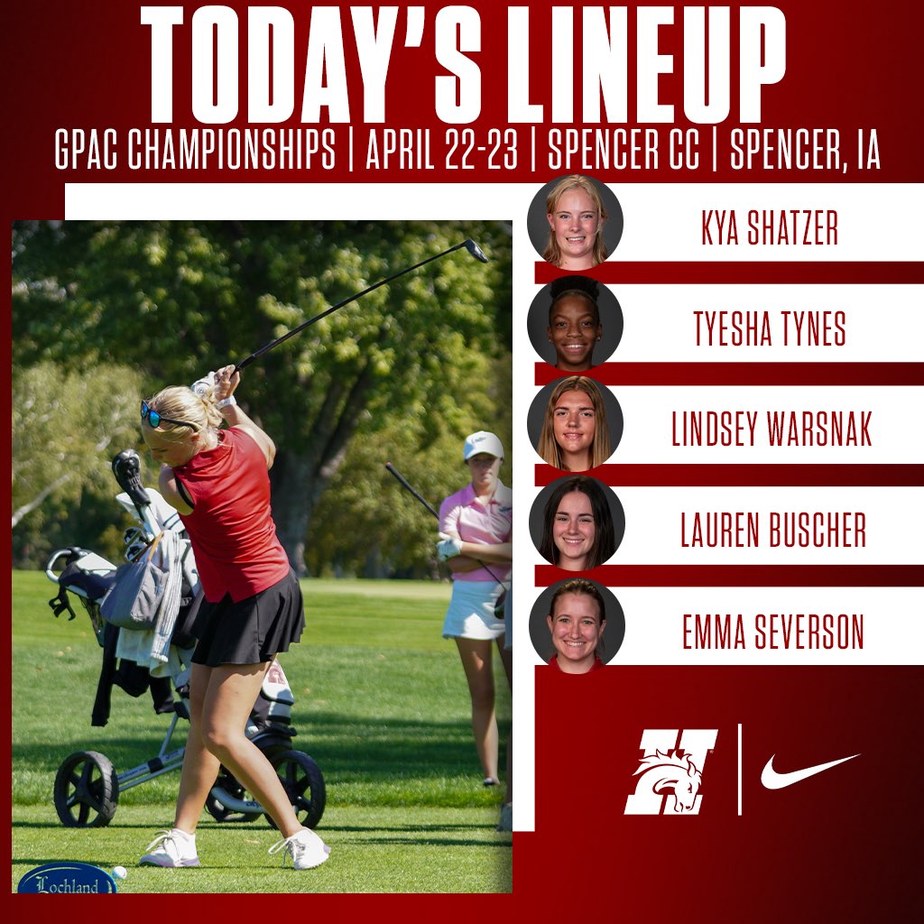 GPAC CHAMPIONSHIPS!
Our women tee off this morning at the Spencer Country Club for Day 1 of the GPAC Championships. Live Scoring can be found on Golf Genius. 
GGID #24WGPAC

#GDTBAB