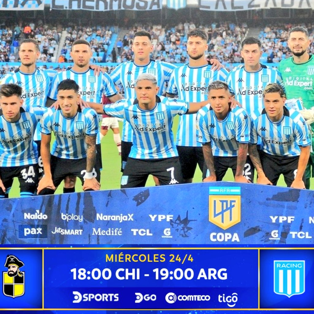 TELEVISACIÓN POR #COPASUDAMERICANA 📺🏆 

👉 El partido entre #CoquimboUnido - #Racing será transmitido de forma EXCLUSIVA por #DirecTV.