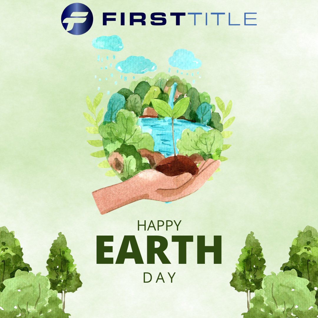 🌍 Happy Earth Day! 🌿 Let's celebrate our beautiful planet and commit to making a positive impact. From reducing paper usage to promoting eco-friendly practices in real estate, every small step counts! 🌱💚 

#EarthDay #Sustainability #GreenLiving #TitleCompany #FirstTitle