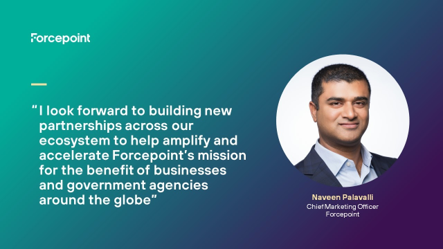 Forcepoint has appointed Naveen Palavalli as Chief Marketing Officer. With more than 20 years of experience in leading global marketing strategy, we are excited to have him on the team! #WeAreForcepoint bit.ly/44qM48h