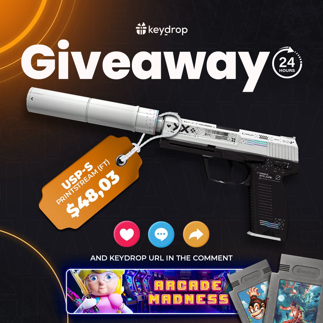 Win USP-S | Printstream FT in JUST 3 clicks! 🏆

👊 Just leave ❤️ under the post!
🤝 Follow us!
🔁 Retweet!

⏰ Wait 24 hours! 

#giveaways #signfree #freegiveaways #chance #cs2 #steam #case #giveaway #csgoskins #gaming #gamer #esport #keydrop #keydropcom