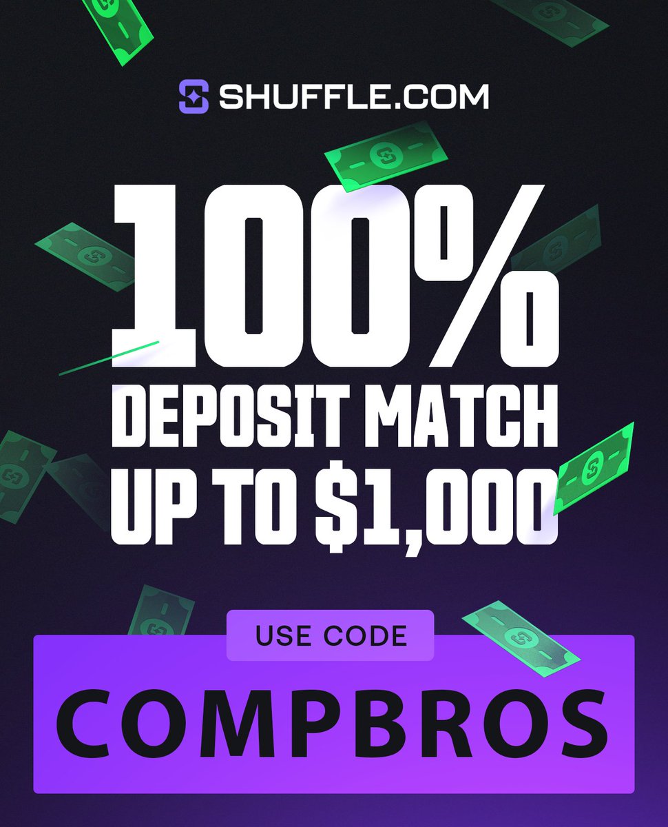 $100 LTC or $100 BONUS BUY of your choice and you keep 100% of it! Retweet and tag friends for $25 Signup under our code 'compbros' on shuffle or the following link shuffle.com/?r=compbros (no deposit needed) We have a $2500 wager leaderboard aswell on our website…