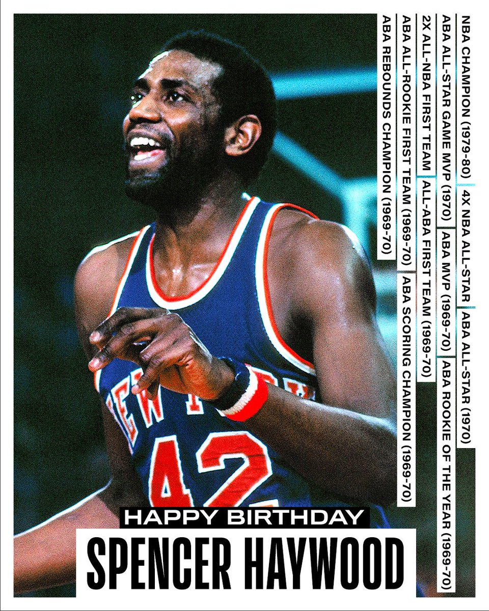 Join us in wishing a Happy 75th Birthday to 5x All-Star, 1979-80 NBA champion and @Hoophall inductee, Spencer Haywood! #NBABDAY