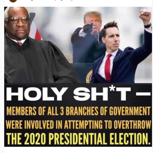smc429's tweet photo. If Clarence Thomas's WIFE plotted and paid for an insurrection, Clarence Thomas was in on it.
Ginni Thomas is a lawbreaking scumbag and she has more rights than us? Oh, hell no. https://t.co/ki6oDbzyqk