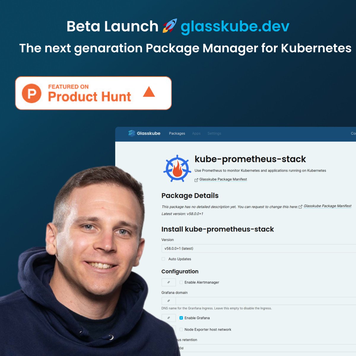 Glasskube Beta is out now featuring streamlined package updates, easy GitOps integration, package dependency management as well as simplified and type safe package configuration. Check it out on GitHub: github.com/glasskube/glas…