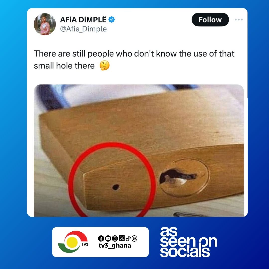 Why do padlocks have a small hole on the bottom? 🤔 #TV3GH ✍🏼@Afia_Dimple