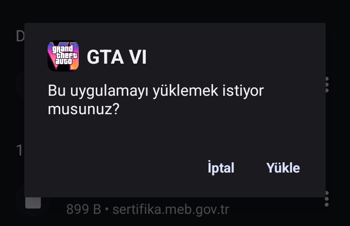 Mobil Gta6 buldum çok mutluyum yükleyeyim mi?