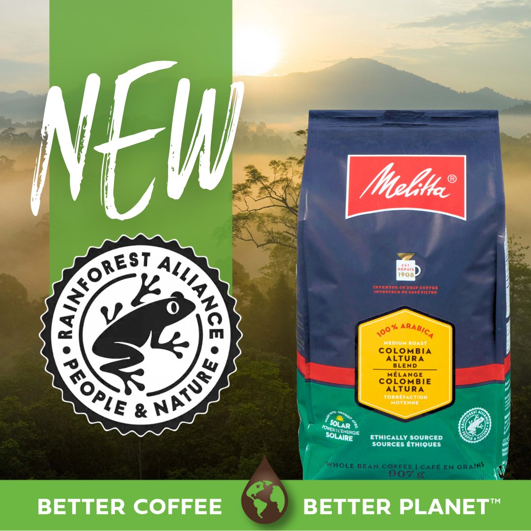 Check out our new Rainforest Alliance certified Whole Bean Coffee! 🌿☕ Our whole bean 2lb bags now wear the Rainforest Alliance certification seal, a symbol of trust for consumers to make choices that are better for them, for people, and for nature: bit.ly/MelittaWholeBe…