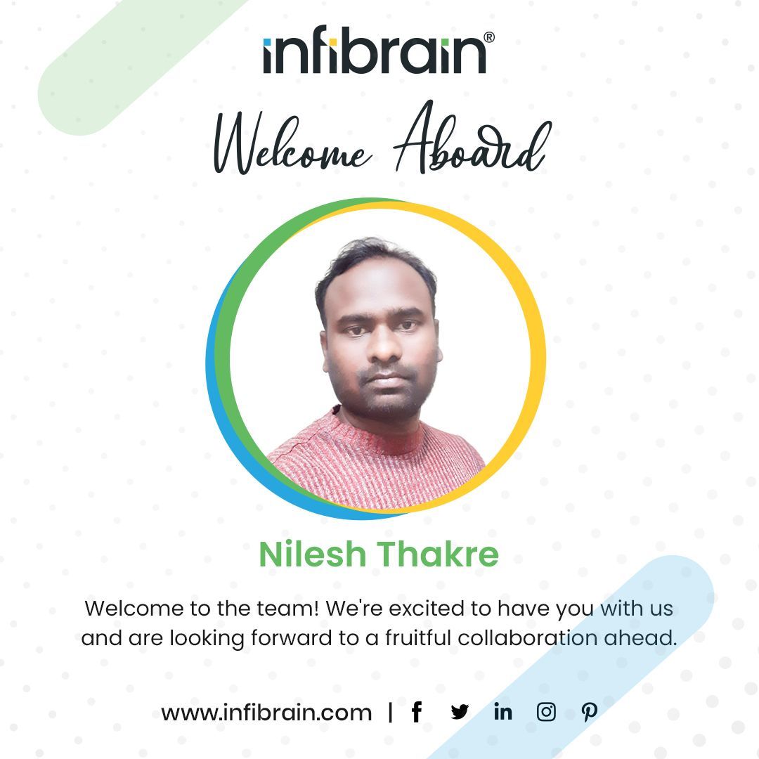 Welcome to the team Nilesh Thakre!🎉 

We're delighted to have you with us and look forward to a productive and successful journey together. 🚀 

#Infibrain #WelcomeToTheTeam #NewMember #NewCareer
