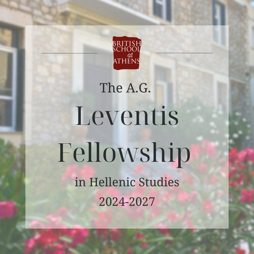📢 Apply now! The A.G. Leventis Fellowship in Hellenic Studies is open for applications from post-doctoral researchers and is one of the core research positions at the BSA. bsa.ac.uk/applications/l… ⌛️ Deadline: 10 May 2024