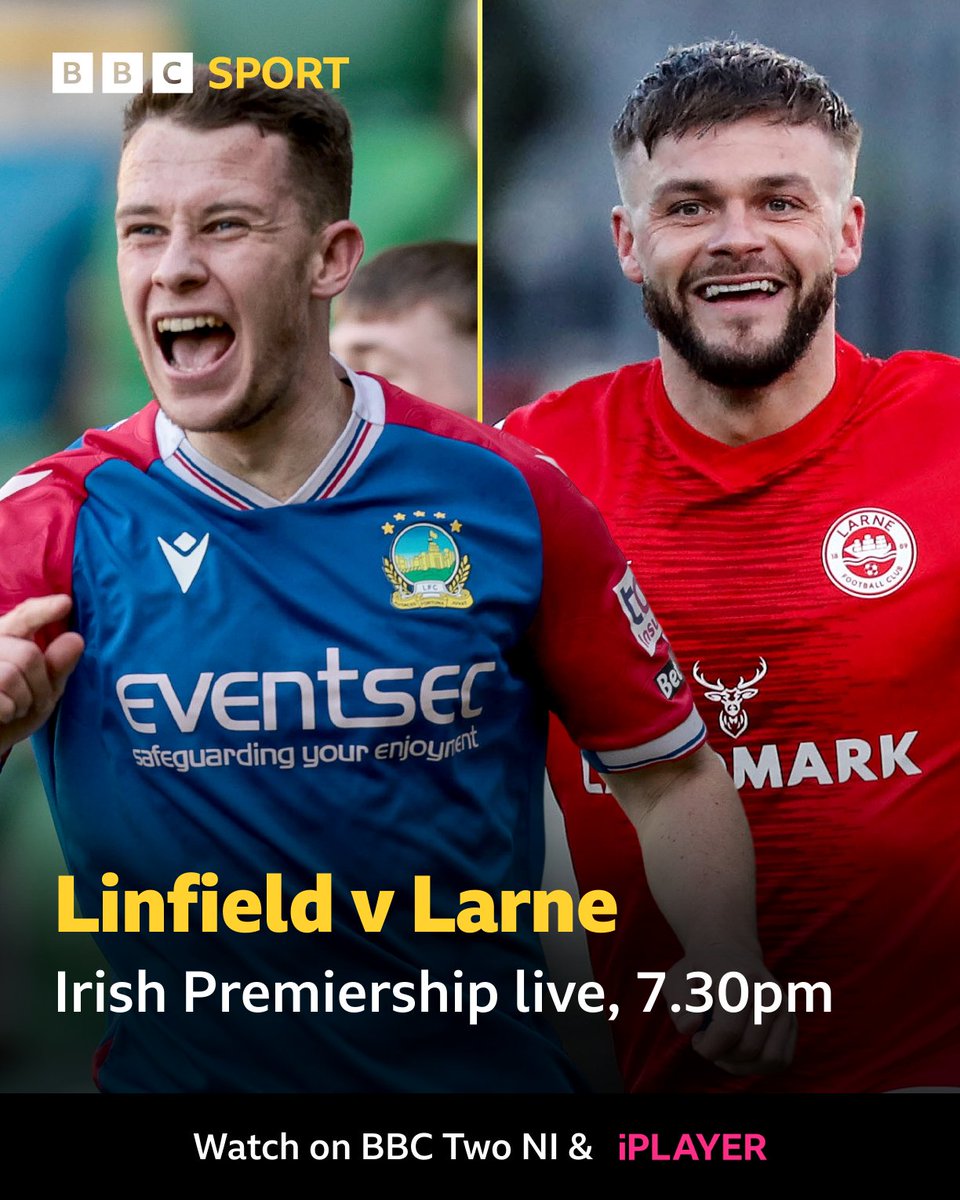 Huge game at Windsor Park tonight! 🤩⚽️ Can Larne make it back-to-back titles or will the Blues add another twist to the tale? 👀 📺 BBC Two NI, 7.30pm #BBCIrishPrem #BBCFootball