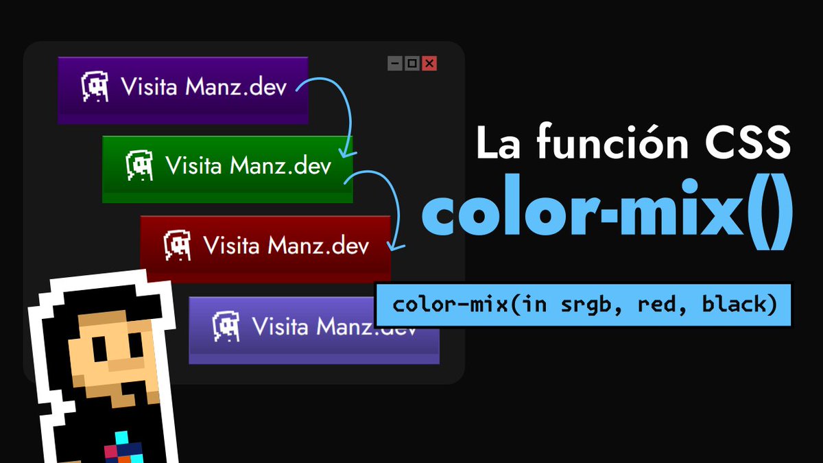 🔥🔥 ¡Nuevo video! 🔥🔥 La función de #CSS `color-mix()` nos permite mezclar varios colores y hacer combinaciones de forma realmente sencilla. Además, utilizando variables CSS podemos crear colores atómicos que funcionen de forma reactiva para crear temas de color. ¡Te lo