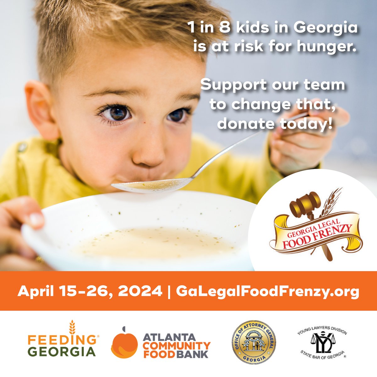 There's only one week left for the Legal Food Frenzy! Support your favorite team or directly donate to the Atlanta Legal Community Fundraiser. Make a difference today! give.acfb.org/campaign/2024-…