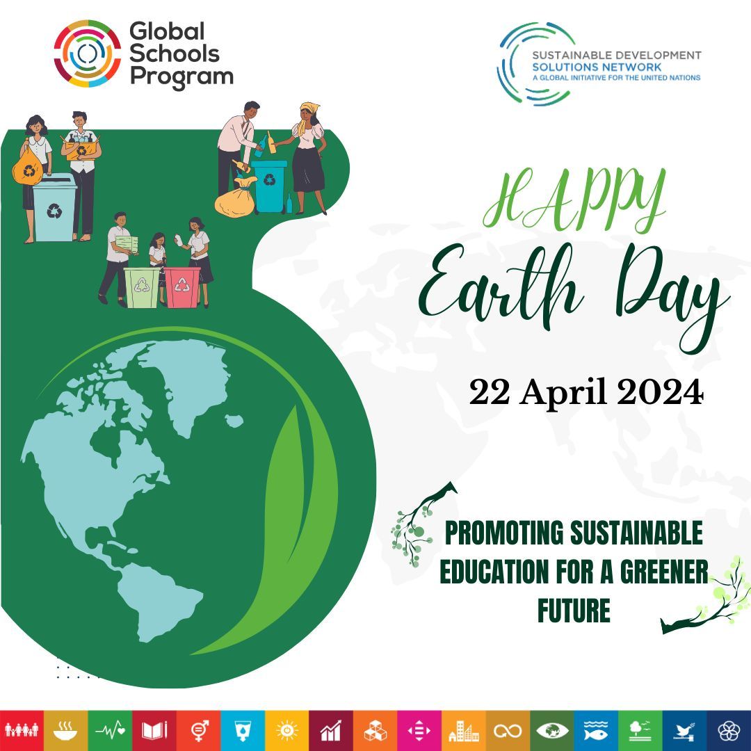 SDGsInSchools's tweet photo. 🌿 Happy #EarthDay! Today, we recognize the importance of caring for our planet by promoting sustainable solutions. 

If you want to take action with #EducationForSustainableDevelopment, find all kinds of resources on our website. 
Let us know how you are celebrating! 💚 https://t.co/BGkYi50XNb