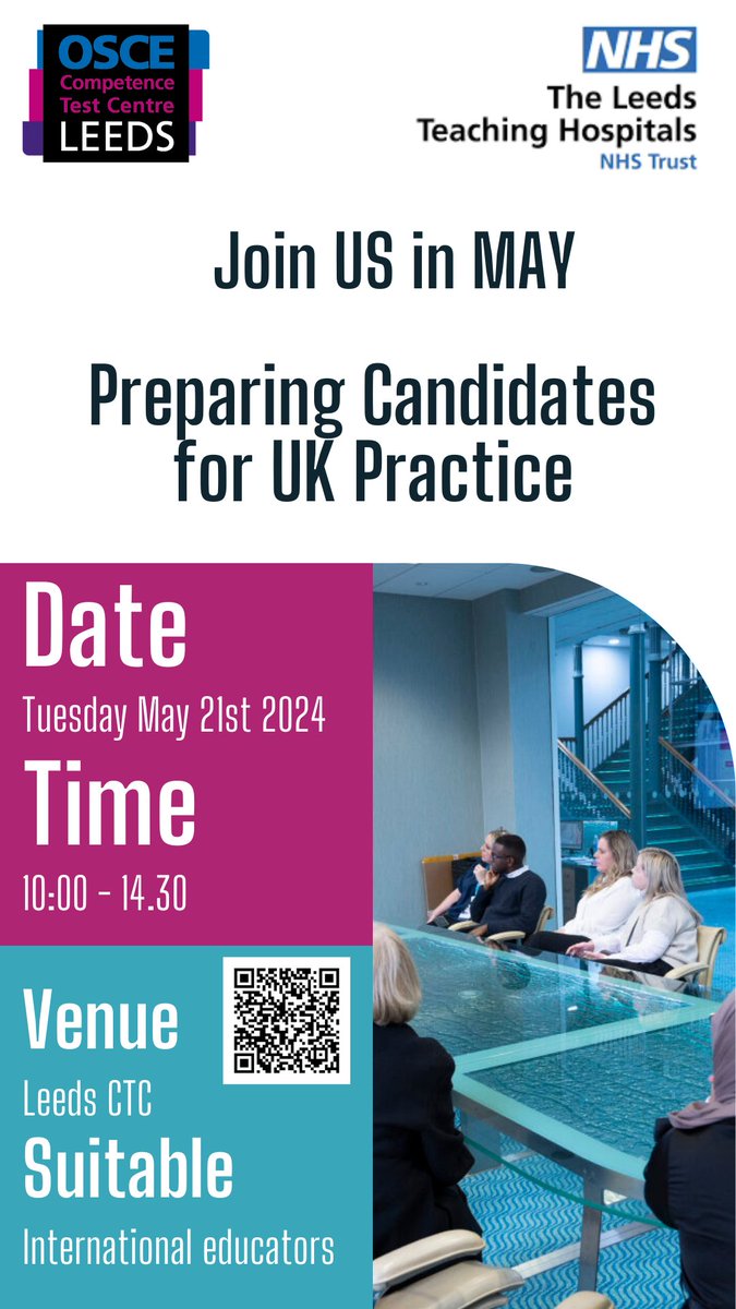 We are running a Face to Face "Preparing Candidates for UK Practice" in May - come and join us.  Suitable for educators across the country. A full day insight to the OSCE in Leeds, £300per person. To sign up click here form.typeform.com/to/YIXcz9XN