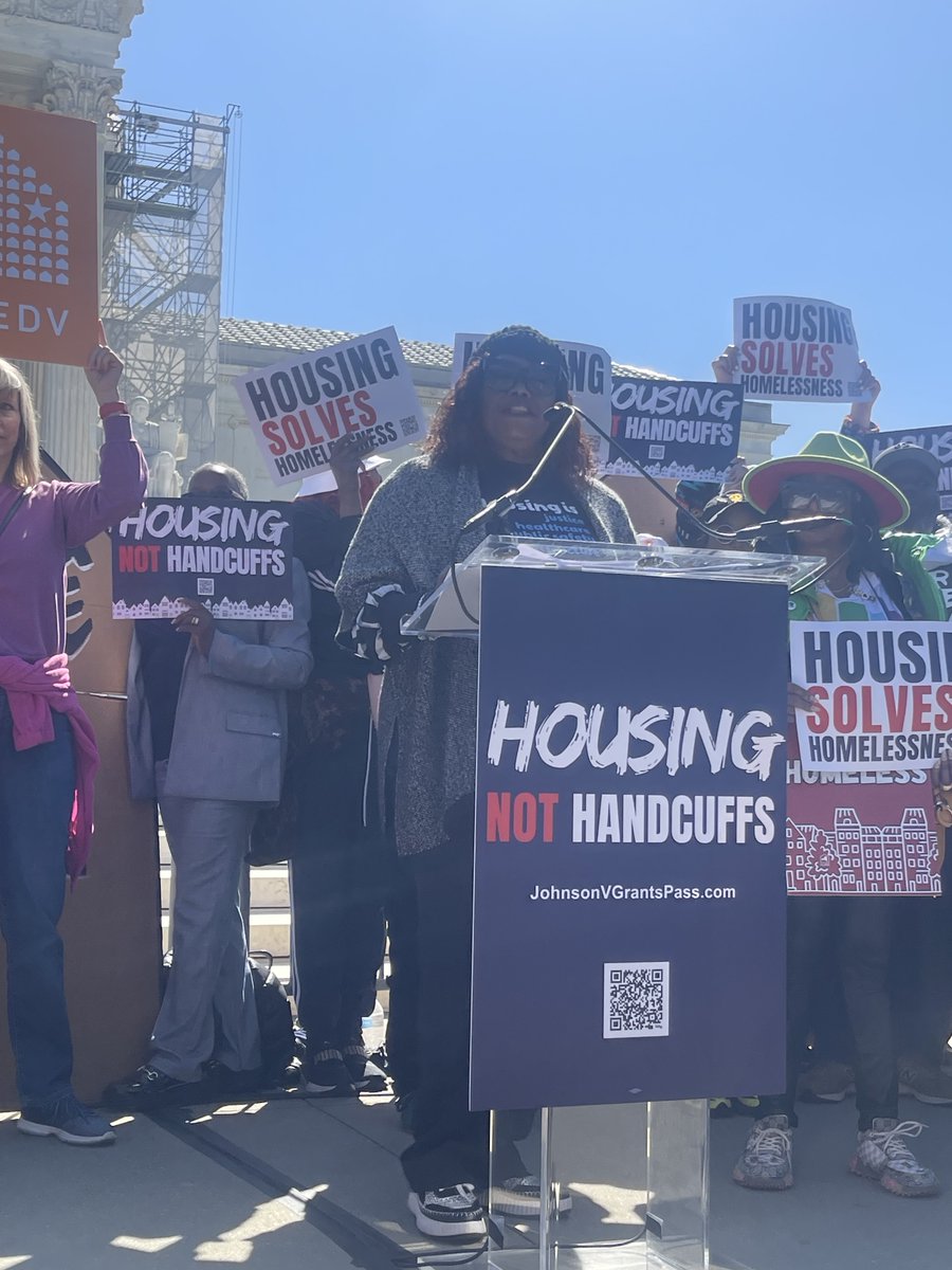 “Housing is safety for domestic and sexual violence survivors. […] Why should one have to make a choice to continue to be abused or to live outside?” - Dr. Wendy B. Mahoney @nnedv #JohnsonVGrantsPass #HousingNotHandcuffs