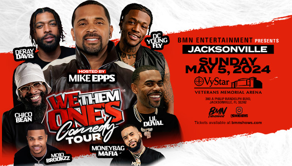 We want to send you and a friend to the We Them Ones Comedy Tour, hosted by Mike Epps, Sunday May 5th at Vystar Veterans Memorial Arena. Listen to V101.5 on our FREE iheartRADIO app and leave us a talkback message for your chance to win a pair of tickets.