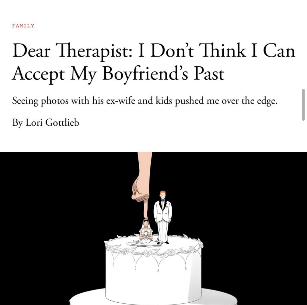 Have u ever felt insecure in a relationship + dealt w/those feelings by becoming ...controlling w your partner?

My @theatlantic column: How to stop feeling threatened by your divorced partner’s efforts to integrate his old life w his new one.

My advice!➡️bit.ly/3xNSpOH