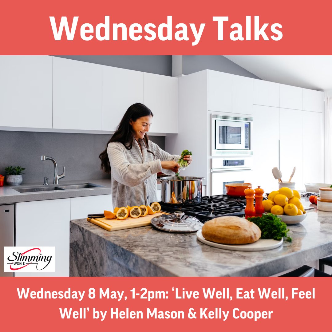 On Wednesday 8 May at 1pm, Helen Mason & Kelly Cooper will be delivering a talk entitled 'Live Well, Eat Well, Feel Well' as part of our Wednesday Talks programme! For more info & to book your free place, please visit bit.ly/3uGocj0 or enquire at the library.