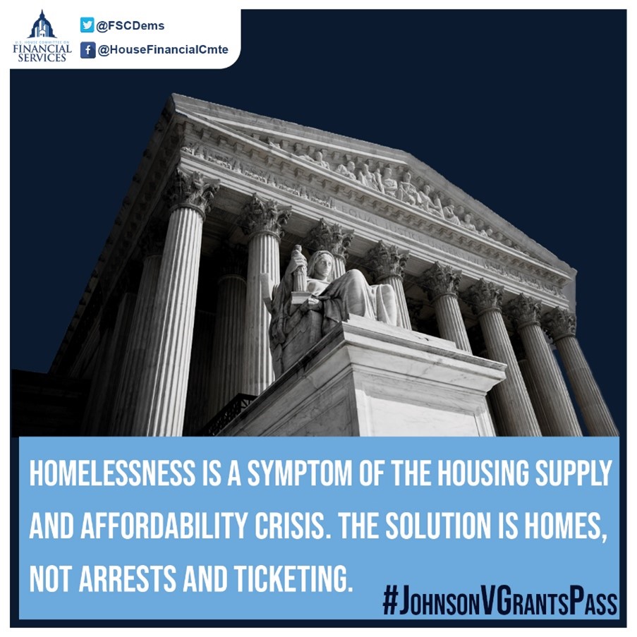 Homelessness is not a crime, and no one should be punished for being unable to afford rent.

As SCOTUS hears #JohnsonVGrantsPass, @FSCDems are fighting to combat homelessness by investing in affordable housing for ALL—not by punishing families struggling to pay the bills!