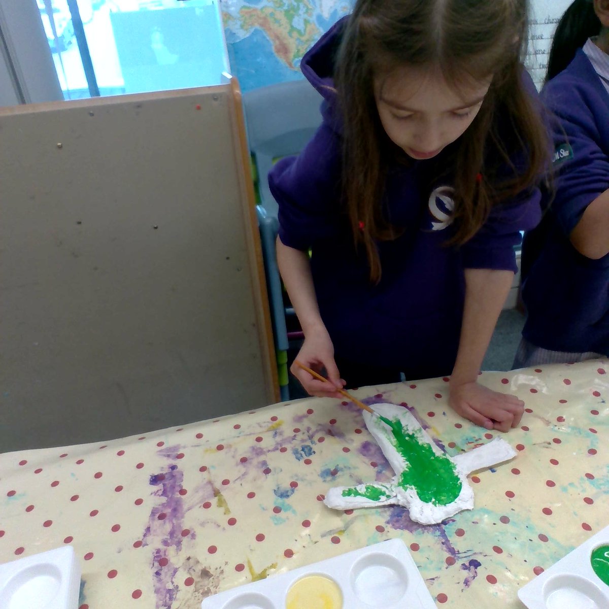 Elder class have been painting their modroc models this afternoon. #art #teachingart