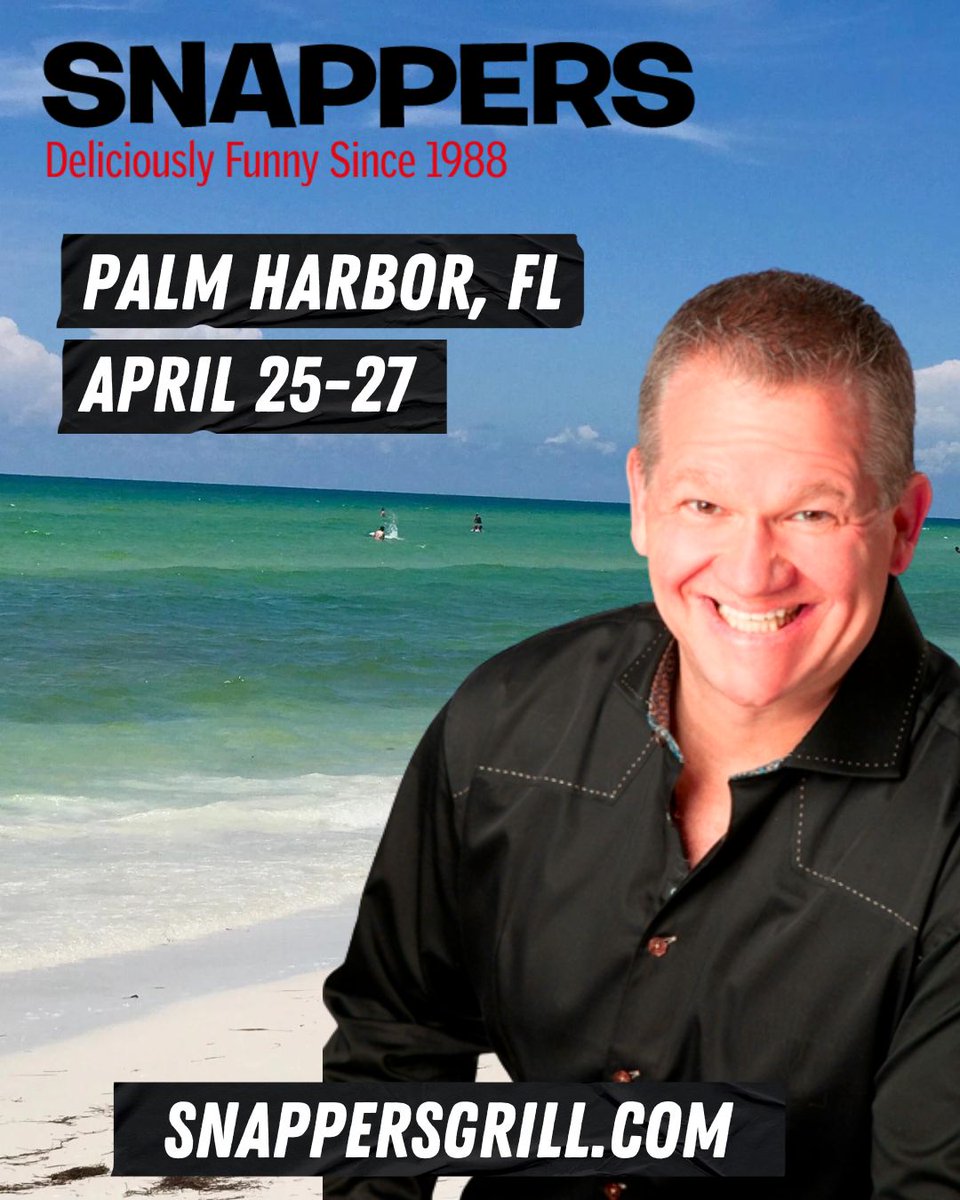 Sticking around in Florida for a weekend at Snappers Grill & Comedy Club in Palm Harbor! April 25-27 - be there! Tickets: snappersgrill.com/derek-richards…