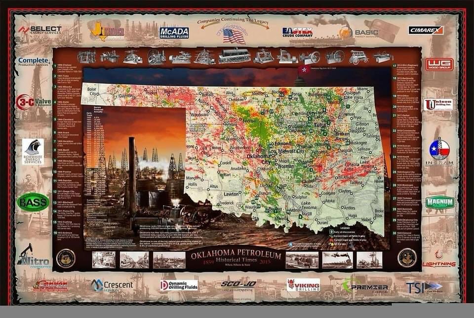 This print “Oklahoma Petroleum”  24” x 36” in the Oil And Gas section page 3, is one example of a variety of Gary Crouch prints available to purchase at www.crouch historyart.com #oilandgasofinstagram #oilandgasassociation