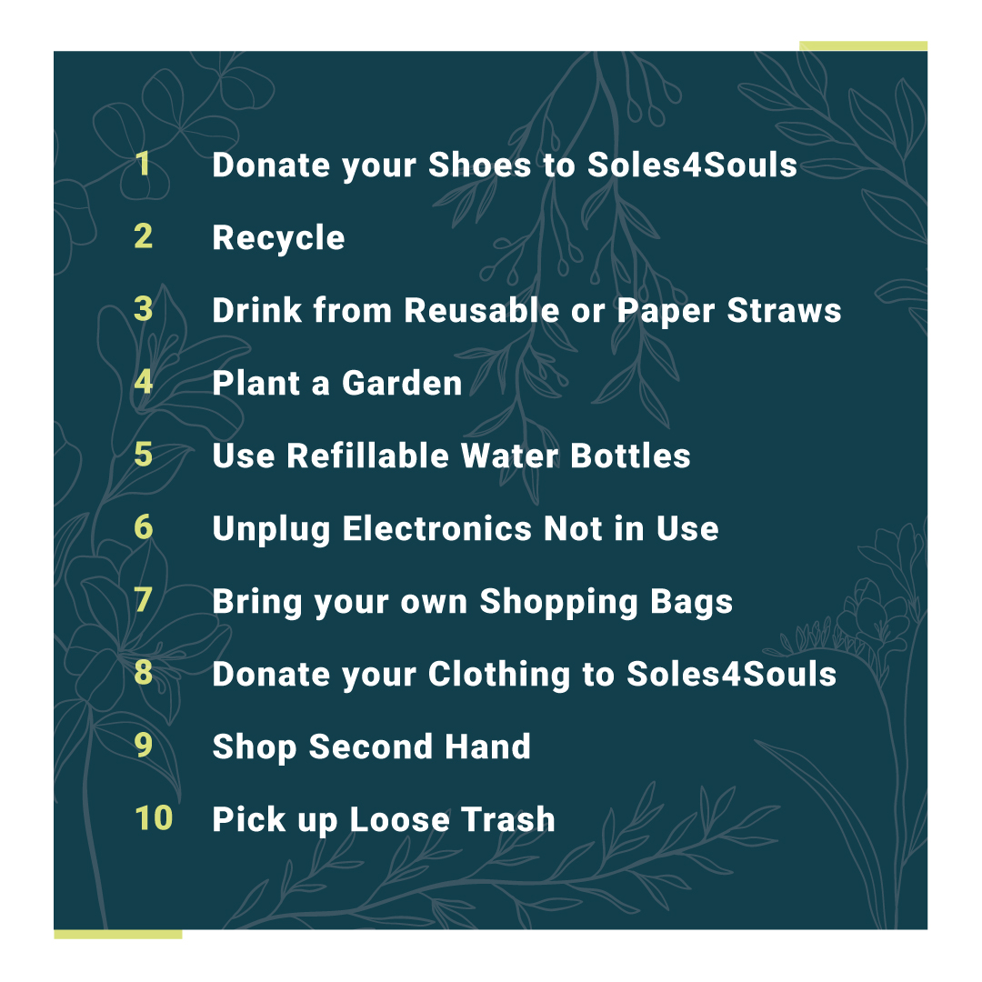 Happy Earth Day! Don’t know how on EARTH to celebrate today? Try implementing one of these easy ways to love the earth. Visit our profile to see how you can get involved with Soles4Souls and join us in being #4theplanet today and every day. soles4souls.org/#getinvolved