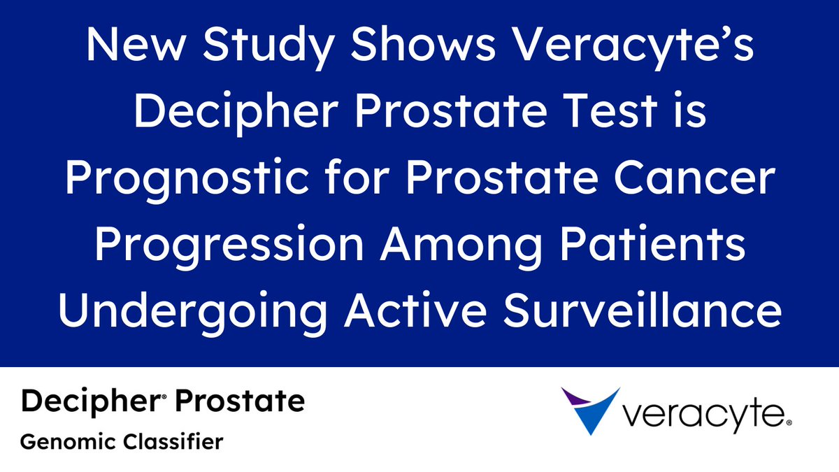 New data in @JCOPO_ASCO show that Veracyte's Decipher Prostate Test is a predictor of disease progression among patients undergoing active surveillance. Learn more about the study & how it is an example of the Veracyte Diagnostics Platform in action: investor.veracyte.com/news-releases/…