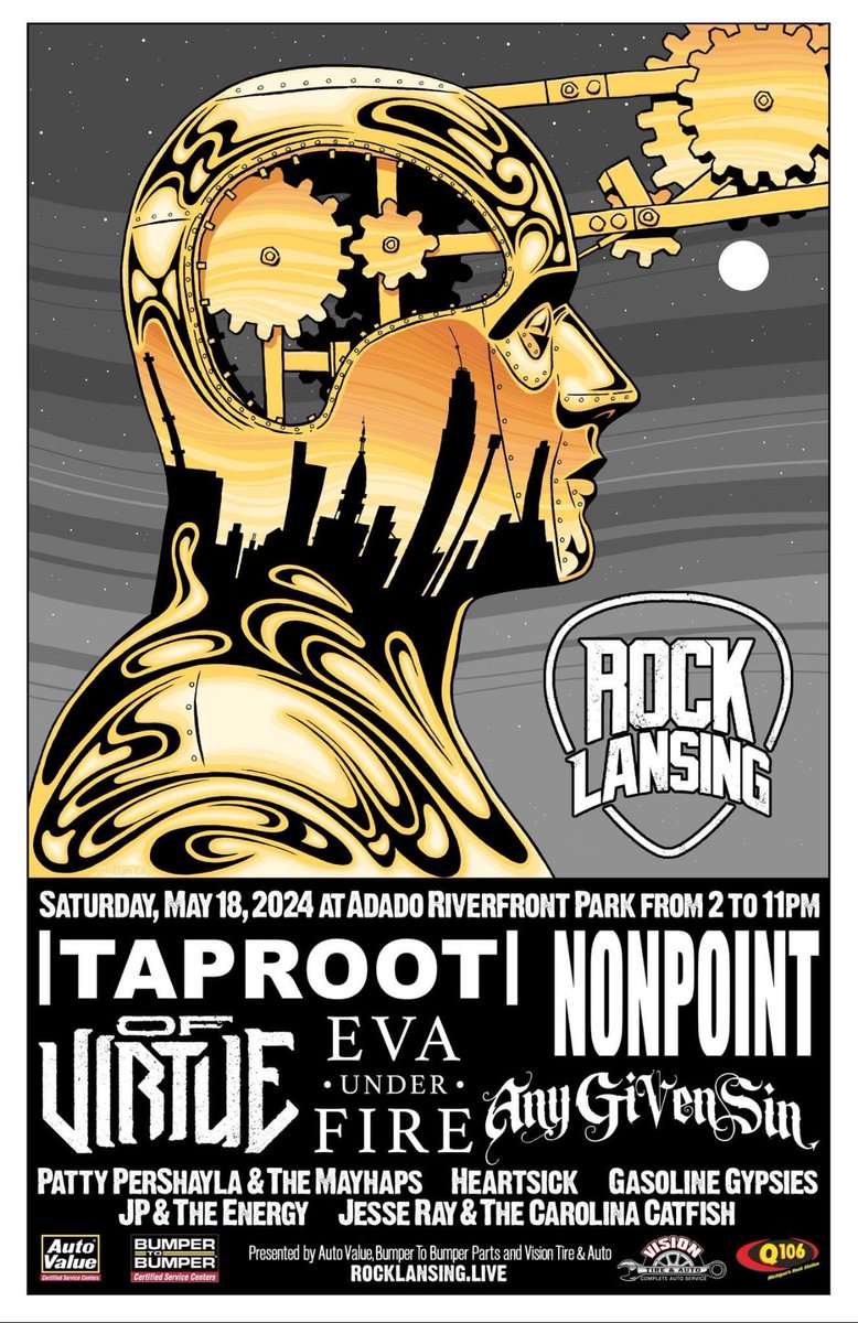 ‼️ Next Up ‼️ Rock Lansing in Lansing, MI Saturday May 18th along with Taproot, Nonpoint, Of Virtue, and Eva Under Fire to name a few. Tickets: AnyGivenSinBand.com/tour-dates #AnyGivenSin #Rock #Lansing #Festival #Live #May #Saturday