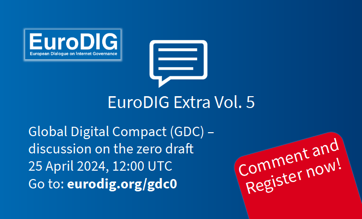 Before joining the next #EuroDIG Extra on Thursday, April 25, you can already work through our guiding questions on the #GlobalDigitalCompact zero-draft and post your comments. Find out more in our latest newsletter eurodig.org/eurodig-news-1…