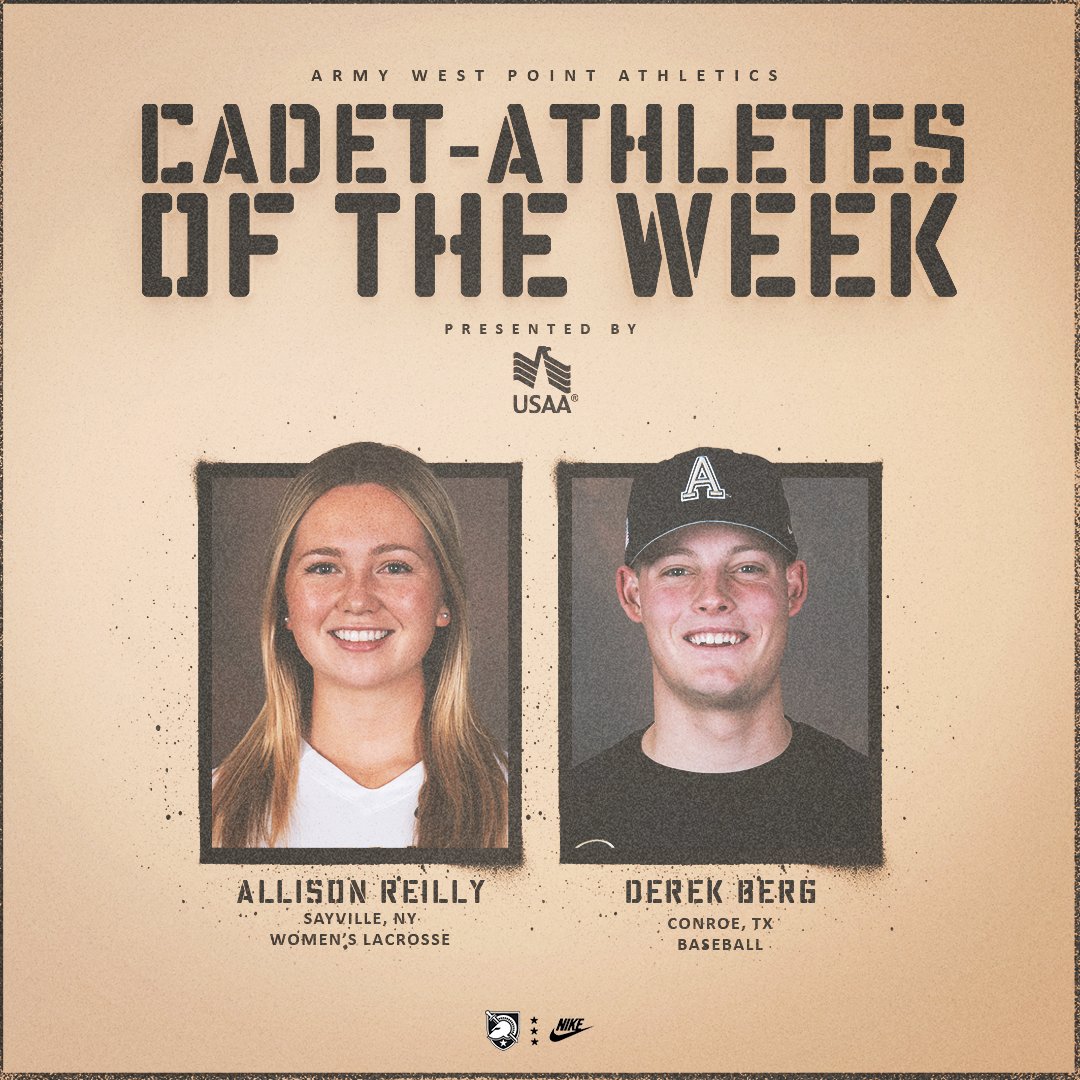 Congrats to our Cadet-Athletes of the Week, presented by @USAA 👏👏👏 • Reilly delivered 19 points across a pair of key conference wins for @ArmyWP_WLax. She scored 6 goals vs. Holy Cross in a 17-16 victory, while adding a program record 7 assists and 4 goals for 11 points at