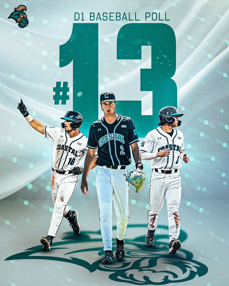 We have jumped six spots in the @d1baseball Top 25. Back to work to continue the climb. #TEALNATION | #ChantsUp