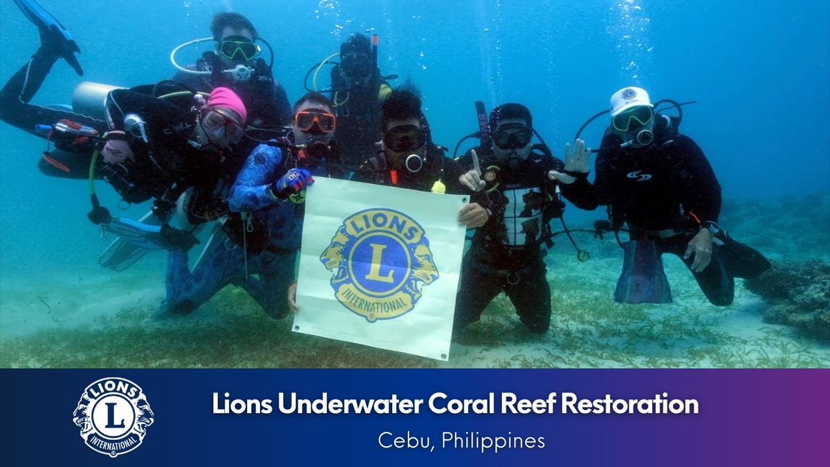 'We researched, we asked the help of divers, marine biologists, and we came up with an idea to rehabilitate the corals.' Lions dive for the environment! In Cebu, Lions go underwater to restore damaged coral reef. Watch: youtu.be/MtjCkthcYTE #LionsGoGreen #EarthDay 🌏 🐠 🦁