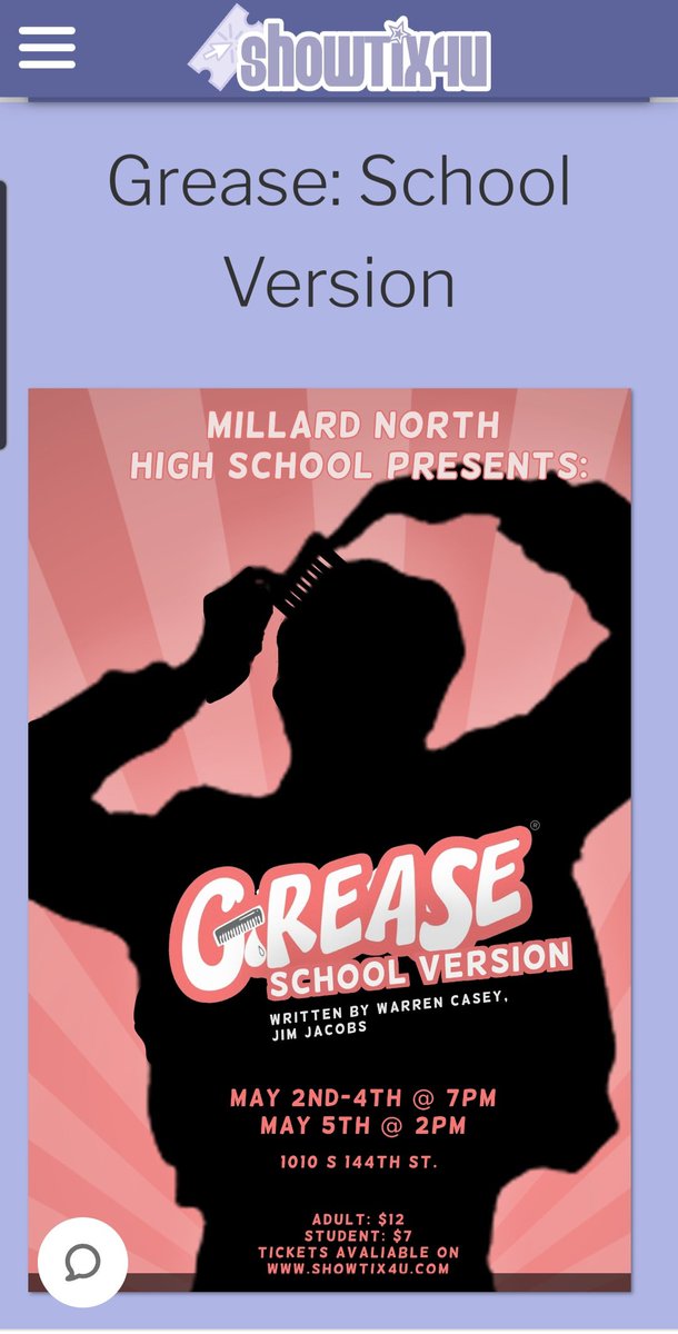 MNHSDrama's tweet photo. MNHS musical tickets are on sale now! Go to https://t.co/ytqsDRcv7B to get yours today! Show dates are: 5/2-5/5 Grease is the word! @MNHSActivities @MillardNorthHS https://t.co/vUNMkEx7Tv