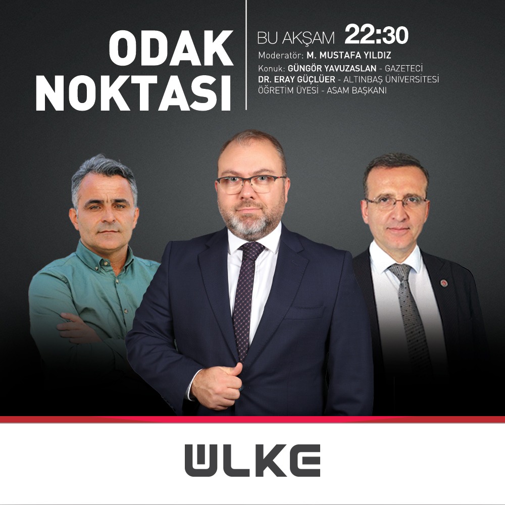 M.Mustafa Yıldız'ın sunduğu 'Odak Noktası' programına Gazeteci Güngör Yavuzaslan ve Altınbaş Üniversitesi Öğretim Üyesi-ASAM Başkanı Dr. Eray Güçlüer konuk oluyor. 'Odak Noktası' bu akşam saat 22.30'da Ülke TV'de @mustafayildiztv @DrErayGUCLUER @gyavuzaslan74