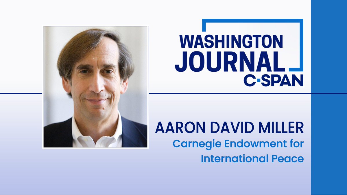 MON| Aaron David Miller (@aarondmiller2) of the Carnegie Endowment for International Peace, discusses United States' role in the Israel-Hamas conflict, the recent military strikes between Iran and Israel, and efforts to prevent a wider war. Watch live at 8:00am ET!