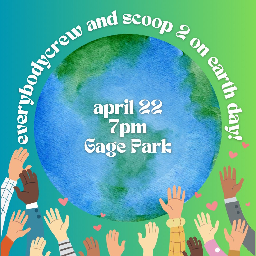 We are hosting our first ever community clean up in collaboration with everybodycrew at #GagePark in #Hamilton, ON today: Monday April 22 at 7pm in honour of Earth Day. 🌎 💚 
#EarthDay #Scoop2 #CommunityCleanUp #ComeTogether #Everybodycrew #EveryDayIsEarthDay #CleanHamOnt