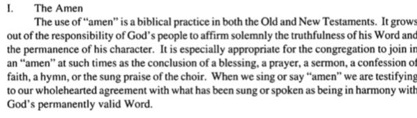 fbraden8's tweet photo. Was having conversation about #OPCBCO DPW revisions and remembered seeing “The Amen” included as an element of worship during on the revisions, couldn’t remember where but located it this morning 61st GA. https://t.co/SQd62eEKFM https://t.co/kwbA0QbRip
