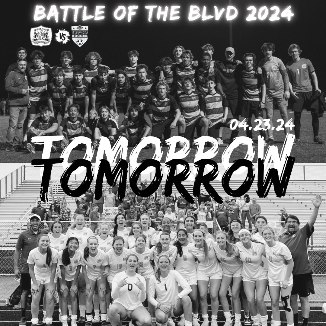 GBWildcats_BSOC's tweet photo. T O M O R R O W ⚽️ (4/23) It’s a BATTLE OF THE BLVD 🆚 Hickory Hawks 🦅 

⚪️ JV &amp; Varsity Boys are 𝘼𝙒𝘼𝙔
📍Hickory High School
⏰ JV @ 5:30p / Varsity @ 7:00p

#GBFC24 | @Gbhwildcats @757_Soccer_Chat @GbhAthletics @sp0rtingnews757 https://t.co/Xxv3ubgMVD
