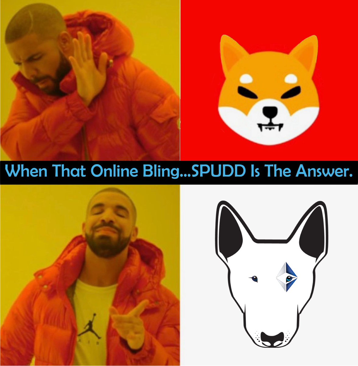 spuddtoken_eth's tweet photo. Woof [ mark my words mate, $SPUDD will be top dog in crypto, you just don’t understand spuddlish yet ] 🐾

#eth #crypto #10000x #memecoin #meme #memosite  #spudd #spuddomics  #poc #nft https://t.co/M11xXBeVqP