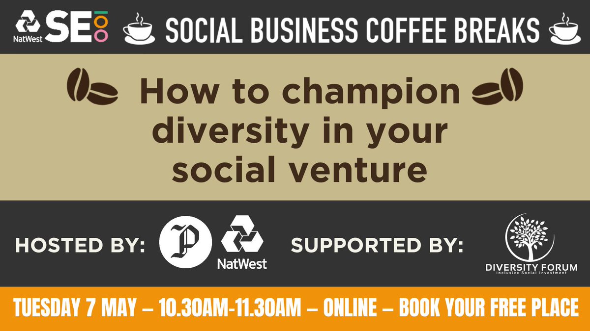 What does it really mean to put equality, diversity and inclusion at the heart of your social business? Join us at our next #SE100 Social Business Coffee Break to find out how you can run a truly diverse social business. eventbrite.co.uk/e/how-to-champ…