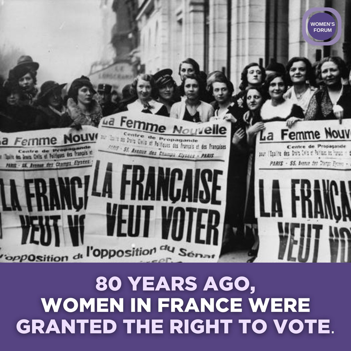 Yesterday marked 80 years since French women gained the vote! 🇫🇷🗳️ Let's draw strength from the courage of those who paved the way for us and recommit ourselves to the ongoing struggle for gender equality and justice. Our voices matter, and our fight continues!