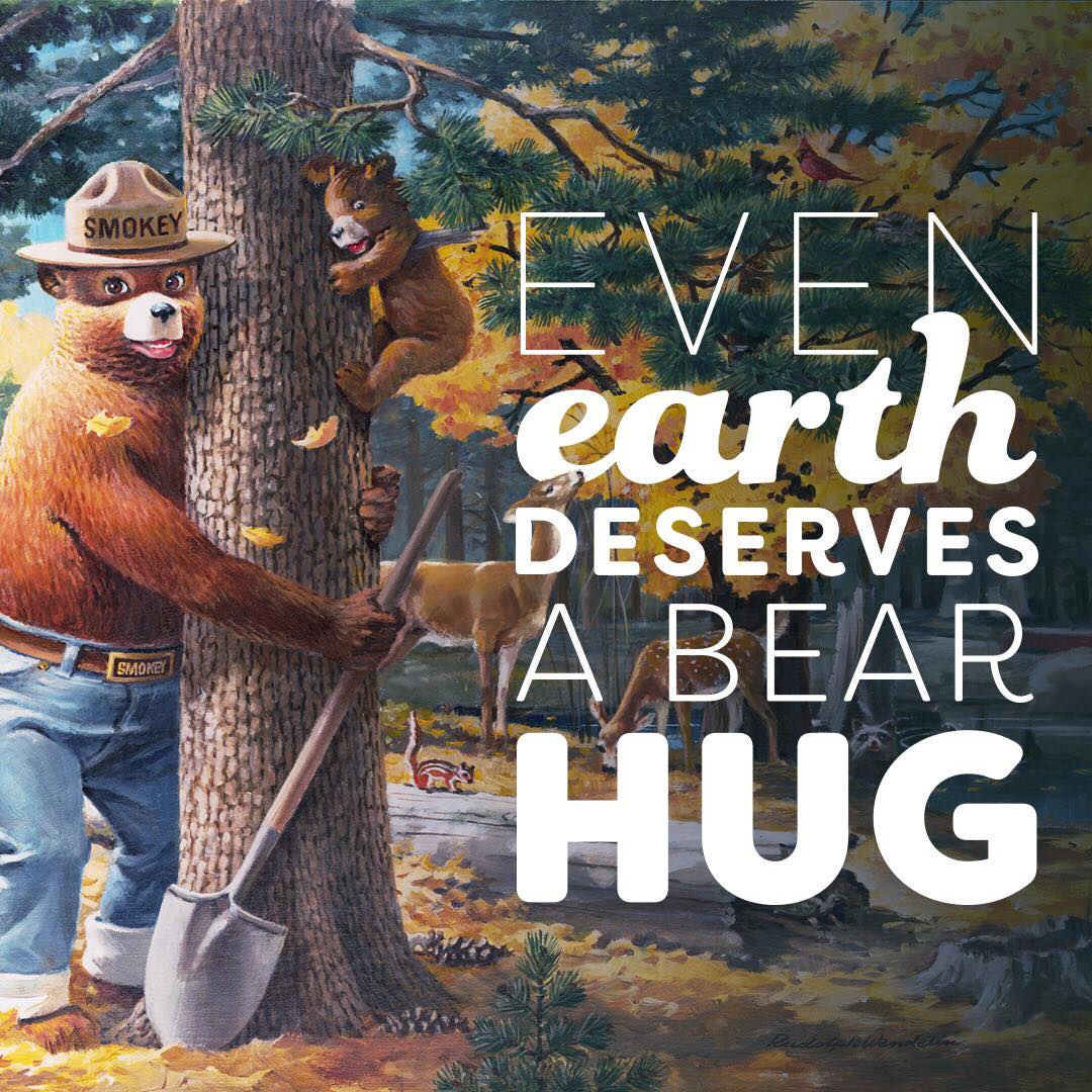 Happy #EarthDay, friends! Go for a walk outside, collect some litter from your local park, and appreciate our incredible natural spaces 🌎🌲💚 #OnlyYou can prevent wildfires. Learn my top tips for wildfire prevention at SmokeyBear.com