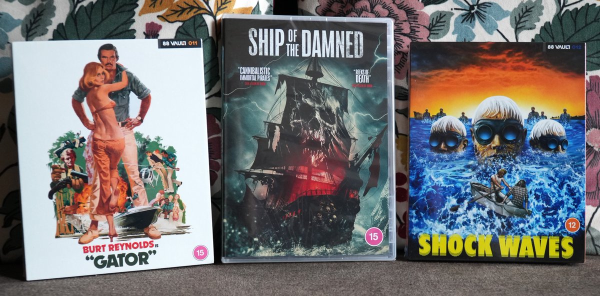 Cracking new releases in @hmvNottingham today. Some fine 70's fare from Burt Reynolds & Peter Cushing that I've wanted in Hi-Def for ages, plus the latest from @Creativ_Studios SHIP OF THE DAMNED with Hannaj Bang Bendz & @FrancescaLWhite kicking cannibal pirate butt...💀🎬👍👍